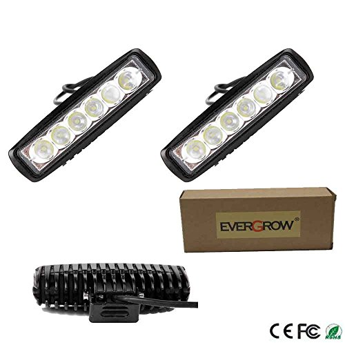 EVERGROW? 2x 18W 6″,7″ inch LED Flood Work Light 12v 24v LED Driving Light Motorcycle Jeep Off Road SUV ATV Truck Tractor UTV 4×4 Off Road Trailer Light