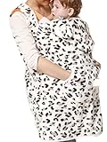 chocochild 抱っこひも 対応 防寒 ベビー ケープ ヒョウ柄 暖かくて やわらかい 3way 赤ちゃん 用 (白色, 厚手生地)
