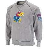 NCAA Kansas Jayhawks Outlaw Crewneck Fleece (Heather Grey, X-Large)