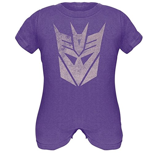 Transformers - Unisex Baby Decepticon Infant Romper - 6 month Purple