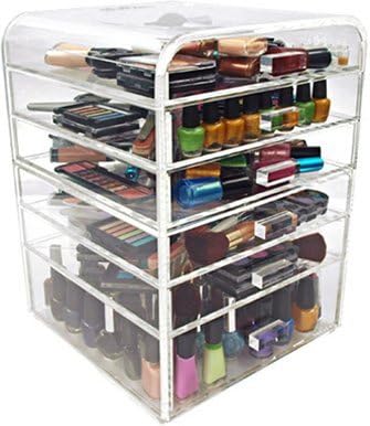 Ideal Gifts Handmade Clear Acrylic 6 Drawer Makeup Organizer Icebox