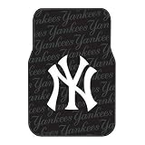 A Set of 2 MLB Major League Baseball Licensed Universal Fit Molded Front Rubber Floor Mats - New York Yankees