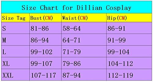 Dillian Womens Sailor Moon Mars Costume Cosplay Party Dress & Gloves,Lakeblue,S