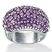 Amethyst Silver Dome Ring