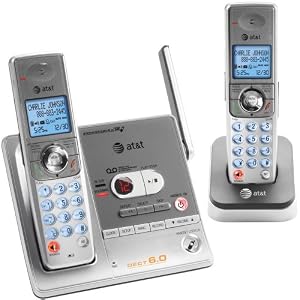 AT&T SL82218 DECT6.0 Digital Dual Handset Answering System (Titanium and Carbonite) by AT&T