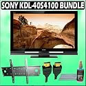 Sony Bravia S-Series KDL-40S4100 40-inch 1080p LCD HDTV + Accessory Kit Bundle with Wall Mount & 3 Year Extended Warranty!