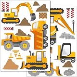 Wandkings wall stickers Construction Machines Sticker Set - more than 30 stickers on 2 US letter sheets (each 8.3 x 11.7 inch)
