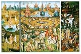 Professionally Framed Hieronymus Bosch Garden of Earthly Delights Art Poster Print - 24x36 with RichAndFramous Black Wood Frame