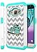 Galaxy J1 2016 Release Case, Galaxy Express 3 Case, Style4U Studded Rhinestone Crystal Bling Hybrid Armor Case for Samsung Galaxy J1 2016 / Galaxy Amp 2 / Express 3 with 1 Stylus [White/Teal]