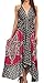 Sakkas Shana Batik Embroidered Handkerchief Hem Adjustable Halter Dress