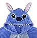 LATH.PIN Unisex Costume Animal Cosplay Onesie Adult Pajamas Anime Cartoon Sleepwear (S, Blue Stitch)