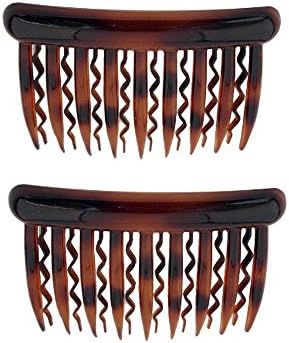 Union Beauty French Torotise Comb with Wave and Straight Teeth 2pcs/Pack