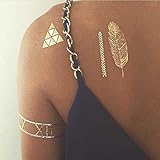TribeTats Belize Variety Set Luxury Metallic Tattoos (4 Pack), One Size, Gold/Silver/Rose Gold/Black