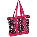 Everest Luggage Fashion Shopping Tote, Heart Print, Black/Red/Pink/White, One Size