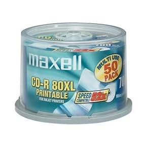 Maxell CD-R80PR x 50 Pack in Spindle Pack