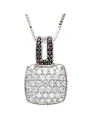 14K White Gold Black and White Diamond Necklace - 1.25 Ct. -- LIFETIME WARRANTY