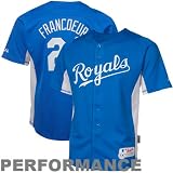 MLB Majestic Jeff Francoeur Kansas City Royals #21 Youth Authentic Batting Practice Performance Jersey - Royal Blue (8)