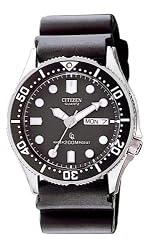 Citizen Men's AJ0100-02E Professional Diver Black Rubber Strap Quartz Watch