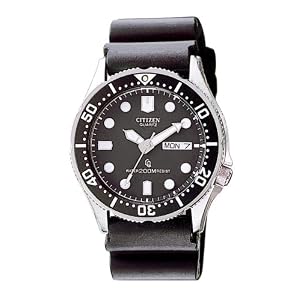 Citizen Men's AJ0100-02E Professional Diver Black Rubber Strap Quartz Watch