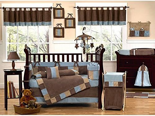 Sweet Jojo Designs Soho Blue 9-piece Elegant Crib Bedding Set