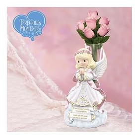 Precious Moments Angel Of Comfort Figurine And Crystal Vase: Sympathy Gift by The Hamilton Collection