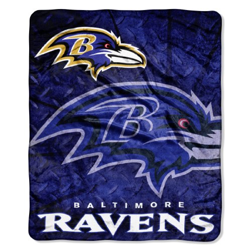 NFL Baltimore Ravens 50-Inch by 60-Inch Raschel Plush 