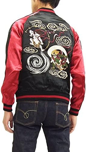 Japanesque Japanese Souvenir Jacket 3RSJ-003 Men's Sukajan Black (Large)
