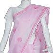 Pink Sari in Cotton Chikan Embroidered (chsari122)
