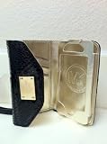 Luxury Designer MK Iphone Case Wristlet Cover Wallet Pouch Handbag Purse Wallet Clutch for Apple iPhone 4 4S in Black Patent Python-Embossed Leather
