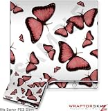 Sony PS3 Slim Skin   Butterflies Pink
