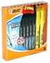BIC Atlantis Retractable Ball Pen, Balck (20-Count) + 2 Bic Briteliner Highliters