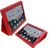 Apple iPad 2 / 3 Advanced Pro Multi Function Typing Case Cover and Flip Stand - Red (With Sleep Sensor)