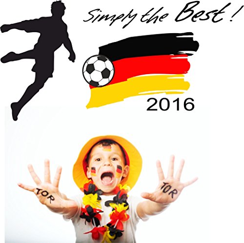 greenluup® Wandtattoo Fussball Fußball Fan Fanartikel EM 2016