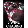 10Ft Rope Lights; 3wires pink and pure white chasing LED Rope Light Kit; Christmas Lighting; outdoor rope lighting