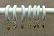 1-3/8" Solid Wood Drapery Rings with Brass Clips in White Finish [CAPITOL CITY LUMBER]