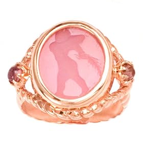Tagliamonte - 14k Rose Gold Pink Venetian Cameo and Pink Tourmaline Ring, Size... by Amazon.com Collection