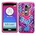 LG Leon Case, LG Tribute 2 Case, LUXCA [Shock Proof] Hybrid Dual Layer [Slim Fit] Defender Protective Case Cover for LG Leon Case, LG Tribute 2 (Blue Rose Pink)