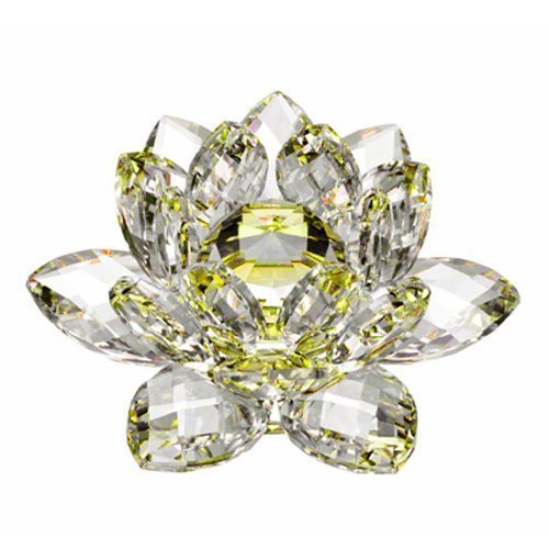 Amlong crystal high quality hue reflection crystal lotus flower w…