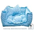 Blue dog bed - beautiful soft blue velor dog bed for small dogs