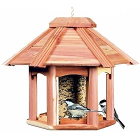 Perky Pet 50126 Songbird Pavilion Cedar Feeder, 4 lb capacity