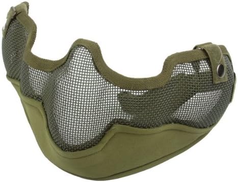 ETBO New metal mesh half face mask for suviving game climbing outdoors Black/Green color