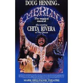 Merlin Poster Broadway 11 x 17 In - 28cm x 44cm Doug Henning Chita Rivera George Lee David Asher Alan Brasington