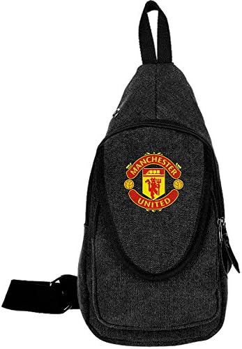 Ksrthai Manchester United Cool Outdoor Sports Casual Canvas Unbalance Backpack Crossbody Sling Bag Shoulder Bag Chest Bag