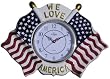 God Bless America - We Love America - 3-Dimensional Flag Wall Clock