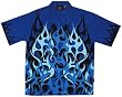 Blue Flames Hot Rod Biker Shirt, Dragonfly