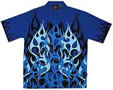 Blue Flames Hot Rod Biker Shirt, Dragonfly