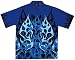Blue Flames Hot Rod Biker Shirt, Dragonfly