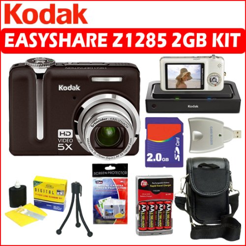 Kodak Easyshare Z1285 12.1MP HD Digital Camera and 2GB Deluxe Accessory Outfit w/ Kodak Easyshare HDTV Dock and 2GB Deluxe Accessory Outfit - Kodak AKODZ1285K5
