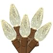 Set of 70 Warm Clear LED C6 Christmas Lights - Brown Wire