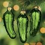 (12) One Dozen Hand Blown Glass Pickle Christmas Tree Ornaments for Good Luck Trim-A-Tree Stocking Stuffer or Gift Giving